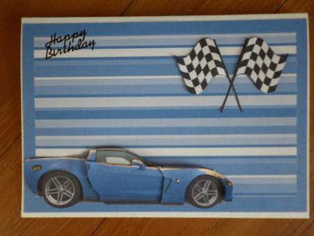 Sport Car on Abstract Background Decoupage by Marion West