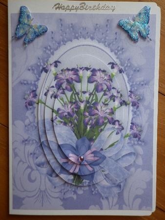 Pretty Purple Flowers Oval Pyramids by Marion West