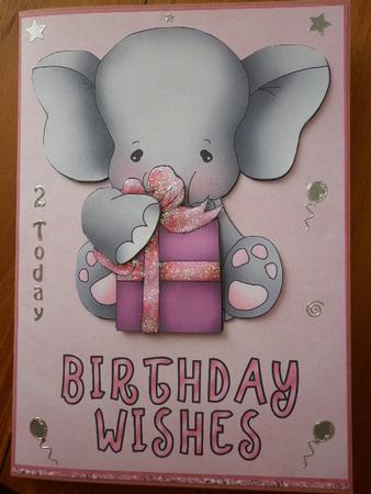 Elephant & Present (pink) by Marion West