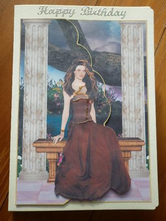 Pretty Lady Sitting Envelope Card by Marion West
