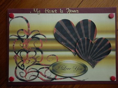 Black & Red Hearts Valentine, Birthday, Anniversary Card by Marion West