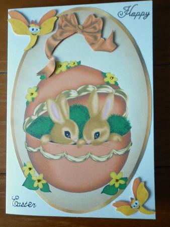 Easter Bunnies in Eggs with Butterflies Toppers by Marion West