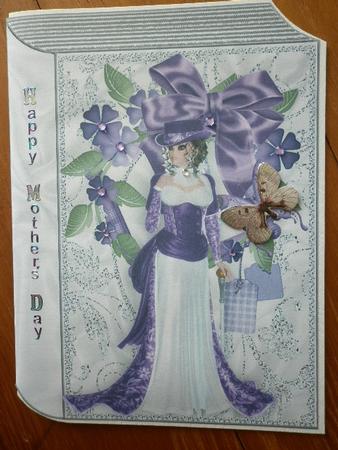 Vintage Lady in Purple Gown with Flowers Folded Book by Marion West