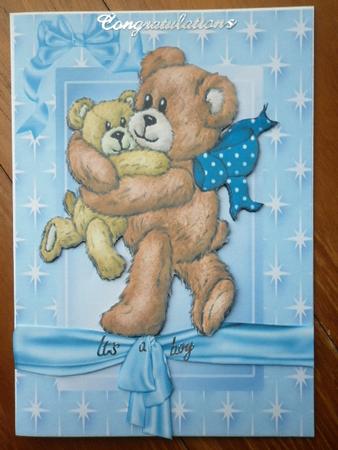Cute Furry Bear with Baby Bear in Star Frame by Marion West