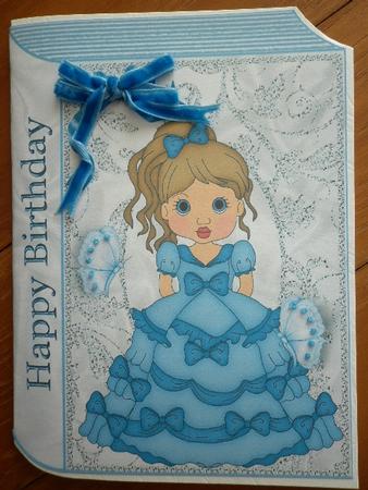 Litle Birthday Lady in Blue with Butterflies Folded Book by Marion West