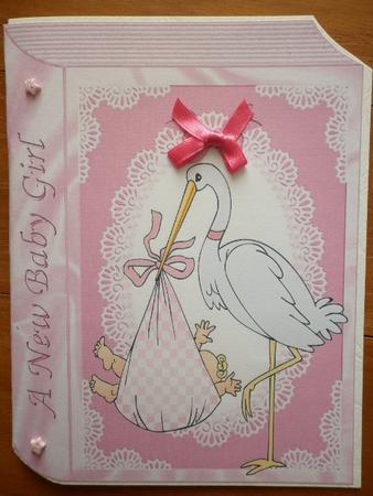Baby Girl with Stork, Folded Book by Marion West