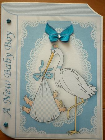 Baby Boy with Stork, Folded Book by Marion West
