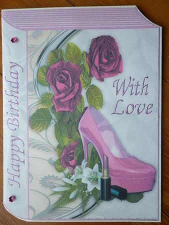Pink Shoes with Pink Roses for Birthday Folded Book by Marion West