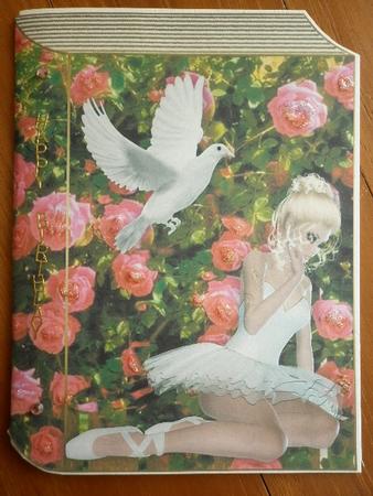 Ballerina with Dove and Rose Folded Book by Marion West