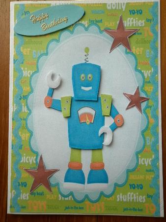 Robert the Robot in Blue Frame by Marion West