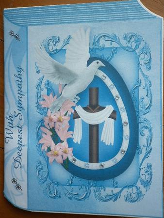 Cross with Flowers for with Sympathy Folded Book by Marion West