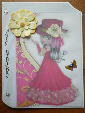 Beautiful Lady with Gold Rose Folded Book by Marion West