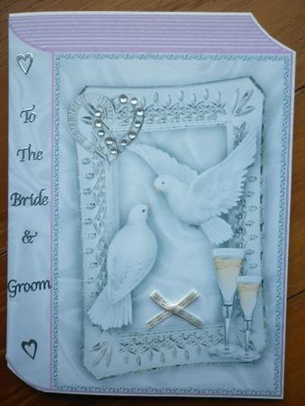 Pretty Frame with Doves and Jewelled Heart Folded Book by Marion West
