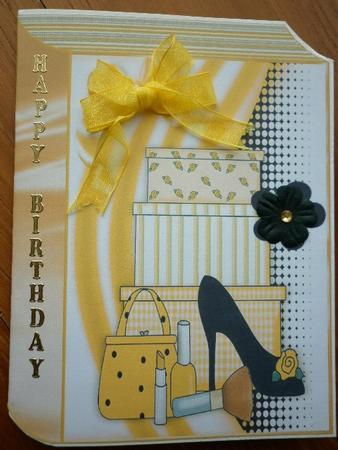 Shoe and Girlie Stuff on Gold/black Folded Book by Marion West