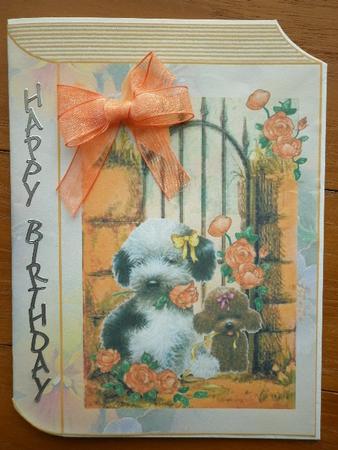 Cute Little Puppies in the Garden with Flowers Folded Book by Marion West
