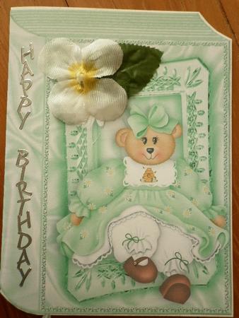 Sweet Little Girl Teddy in a Frame Folded Book by Marion West