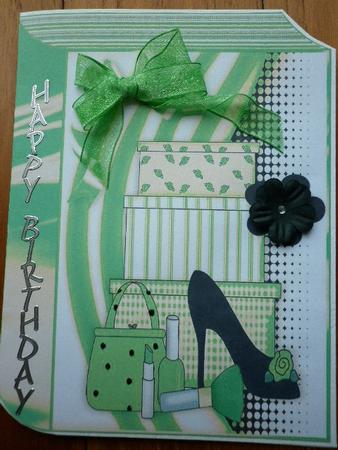 Ladies Shoe with Accessories in Funky Green Folded Book by Marion West