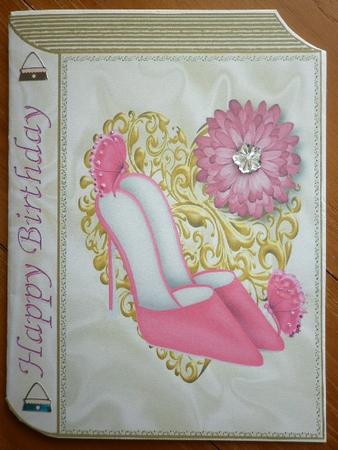 Pink Shoes and Butterflies on a Gold Heart, Folded Book by Marion West