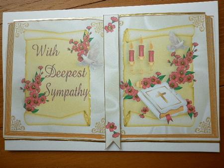 With Sympathy Bible with Flowers and Dove, Open Book A4 by Marion West