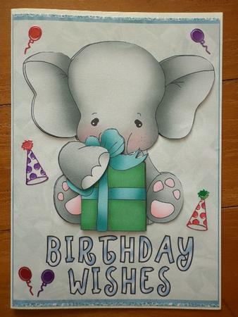 Elephant & Present (blue) by Marion West