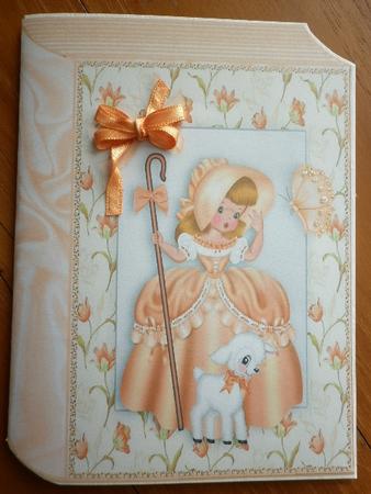 Little Bo Peep in Peach with Little Lamb Folded Book by Marion West