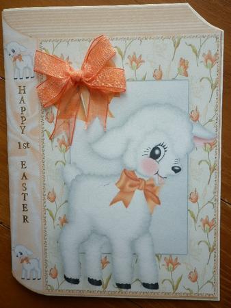 Cute Little Lamb in Flowered Frame Folded Book by Marion West