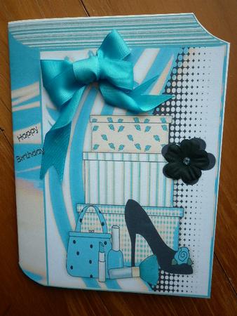 Ladies Shoe with Accessories in Funky Turq Folded Book by Marion West