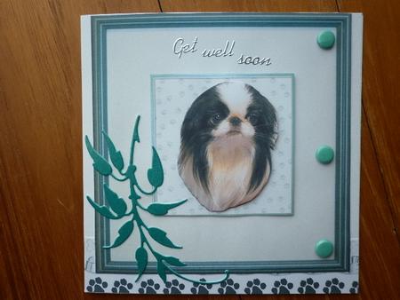 Japanese Chin Portrait 3D Decoupage by Marion West