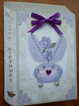 Lilac Rose, in Porcelain Egg with Cream Satin Folded Book by Marion West
