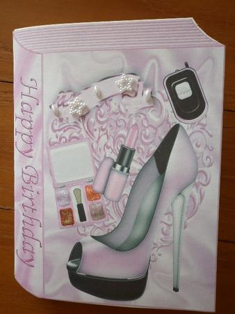 Ladies Pink Shoe with Lippy, Folded Book by Marion West