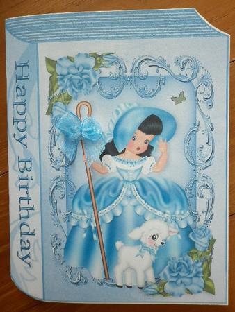 Little Bo Peep in Blue with Little Lamb Folded Book by Marion West