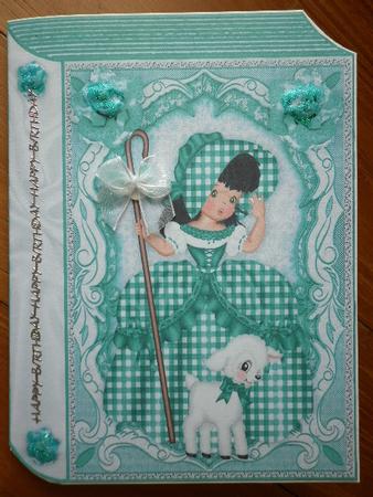 Little Bo Peep in Turq with Little Lamb Folded Book by Marion West