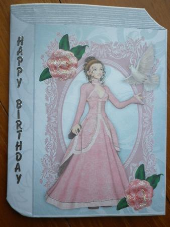 Beautiful Lady with Pink Camellias and Dove Folded Book by Marion West