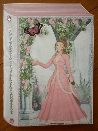 Vintage Lady in Rose Garden Folded Book by Marion West