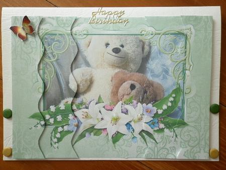 Playful Teddy Bears Wavy Side Stacker Card by Marion West