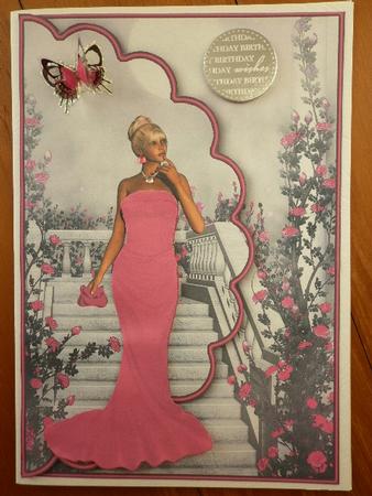 Prom Night in Pink Envelope Card by Marion West