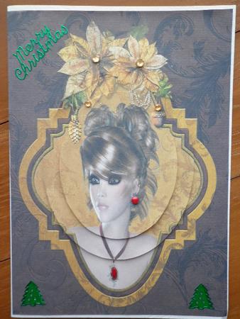 Framed Christmas Lady by Marion West