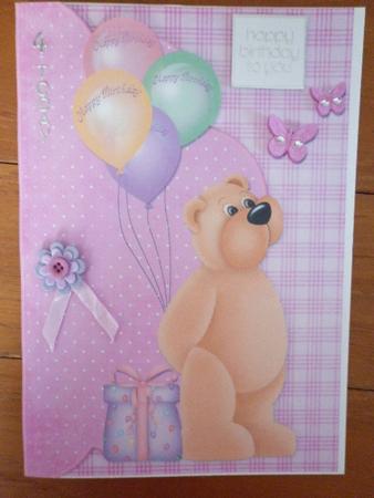 Birthday Balloon Bear Female Envelope Card by Marion West