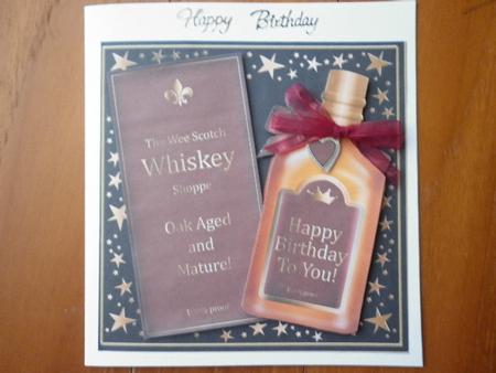 Birthday Whisky Quick Card with 3D Decoupage by Marion West