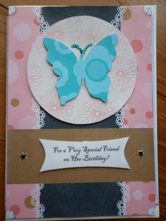 C6 Quick Decoupage Butterfly Friend's Birthday Card-female by Marion West