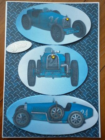 Classic 1926 Blue Racing Car + Easy Layers by Marion West