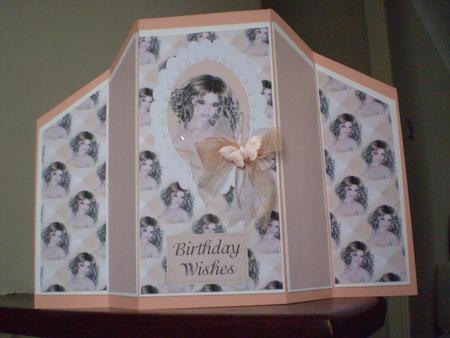 Birthday Lady Theatre Fold Card by Marion West