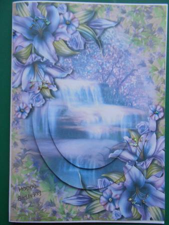 Beautiful Lilies at the Waterfall + Oval Pyramage by Marion West