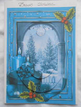 Ice Blue Christmas Oval Pyramid by Marion West