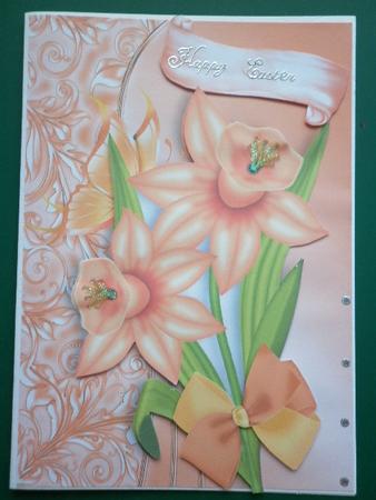Shades of Spring Orange Daffodils with Butterflies by Marion West
