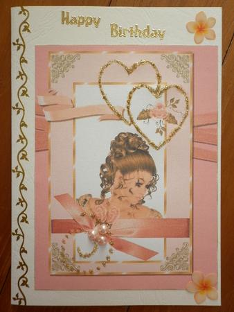 Victorian Card Front in Peach by Marion West