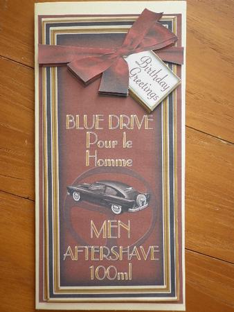 Red Aftershave Birthday Greetings Dl Topdown Topper by Marion West