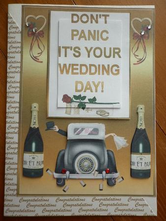 Don't Panic It's Your Wedding Day 5 x 7ins Card Front by Marion West