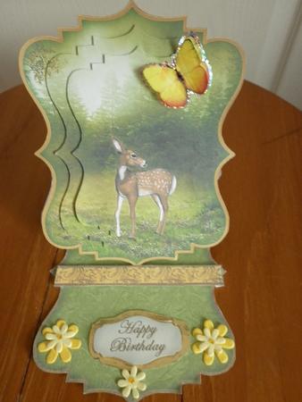 Woodland Deer Shaped Easel Card by Marion West
