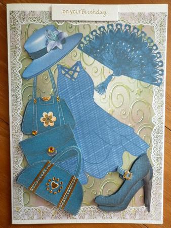 Handbags and Gladrags - Denim on Green Swirls by Marion West